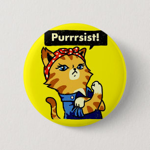 Badge Rond 5 Cm Pursist, Pursist de chat, pursist de chat