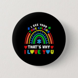Badge Rond 5 Cm Puzzle Arc En Avril Nous Portons Blue Autism Award