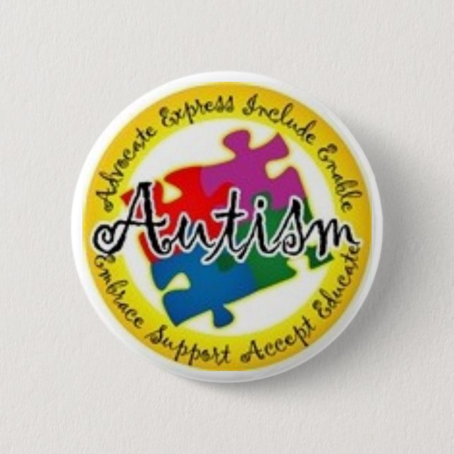 Badge Rond 5 Cm puzzle d'autisme (Devant)