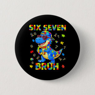 Badge Rond 5 Cm Puzzle de dinosaure Bruh pour hommes autistes sens