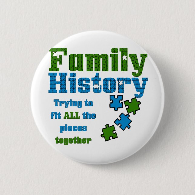 Badge Rond 5 Cm Puzzle d'histoire familiale (Devant)