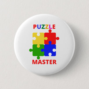 Badge Rond 5 Cm Puzzle Master