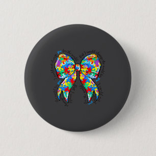 Badge Rond 5 Cm Puzzle Ruban Coquette Autisme Fière Sensibilisatio