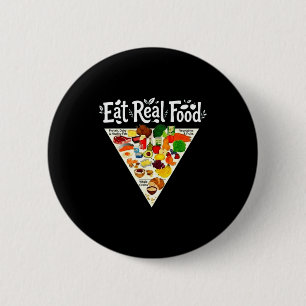Badge Rond 5 Cm Pyramide Alimentaire de Vêtement Manger de la Vrai