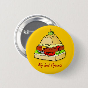 Badge Rond 5 Cm Pyramide Burger