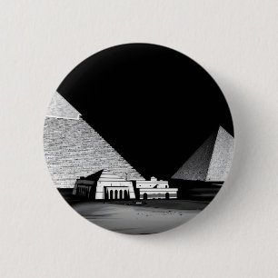 Badge Rond 5 Cm Pyramides noires et blanches