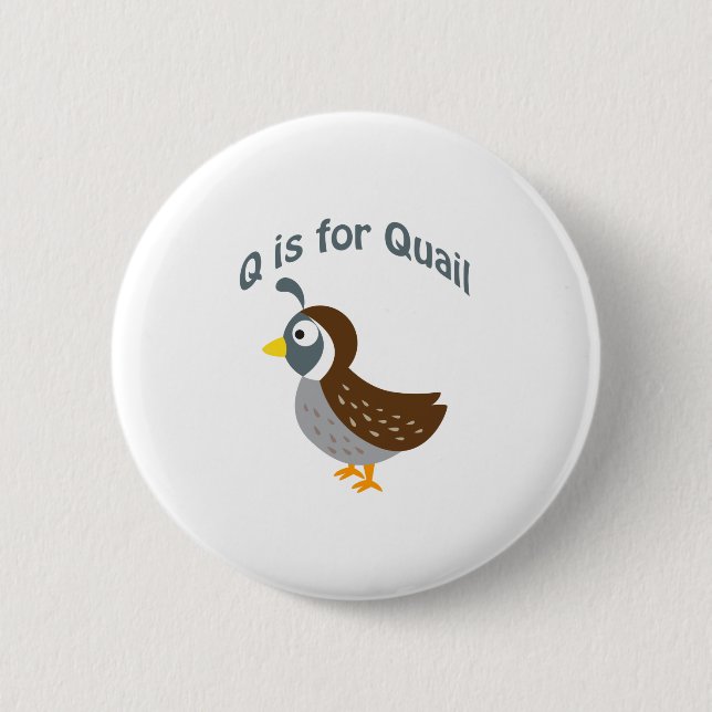 Badge Rond 5 Cm Q est pour Quail (Devant)