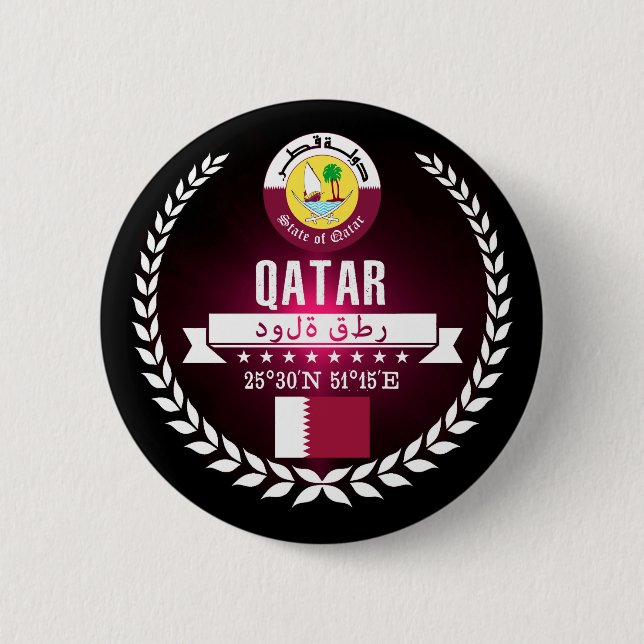Badge Rond 5 Cm Qatar (Devant)