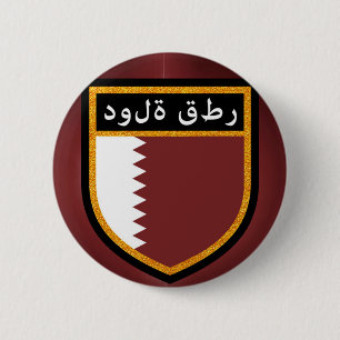 Badge Rond 5 Cm Qatar Flag