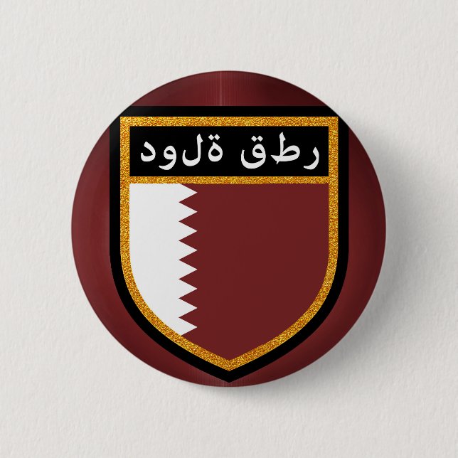 Badge Rond 5 Cm Qatar Flag (Devant)