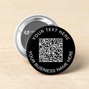 Badge Rond 5 Cm QR Code promotionnel noir