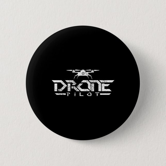 Badge Rond 5 Cm Quadcopter cadeau drone (Devant)