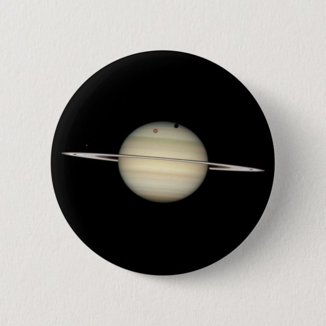 Badge Rond 5 Cm Quadruple transit de la Lune de Saturne (Devant)
