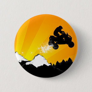 Badge Rond 5 Cm quadruples. coucher du soleil orange