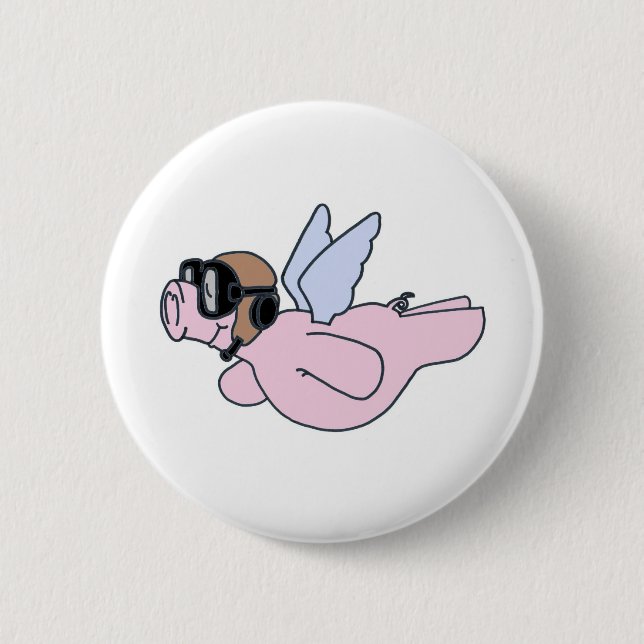 Badge Rond 5 Cm Quand les porcs volent (Devant)