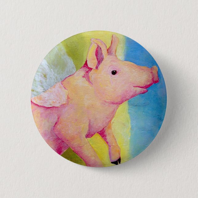 Badge Rond 5 Cm quand les porcs volent (Devant)