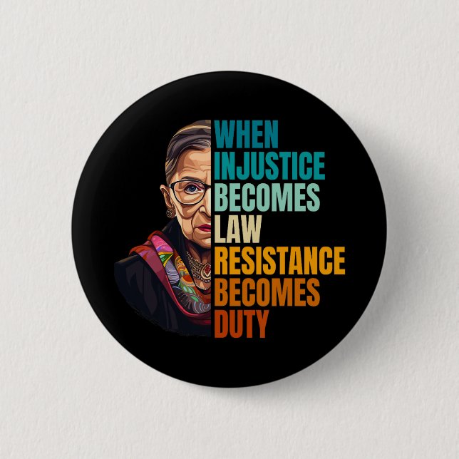 Badge Rond 5 Cm Quand l'injustice devient loi, la résistance devie (Devant)