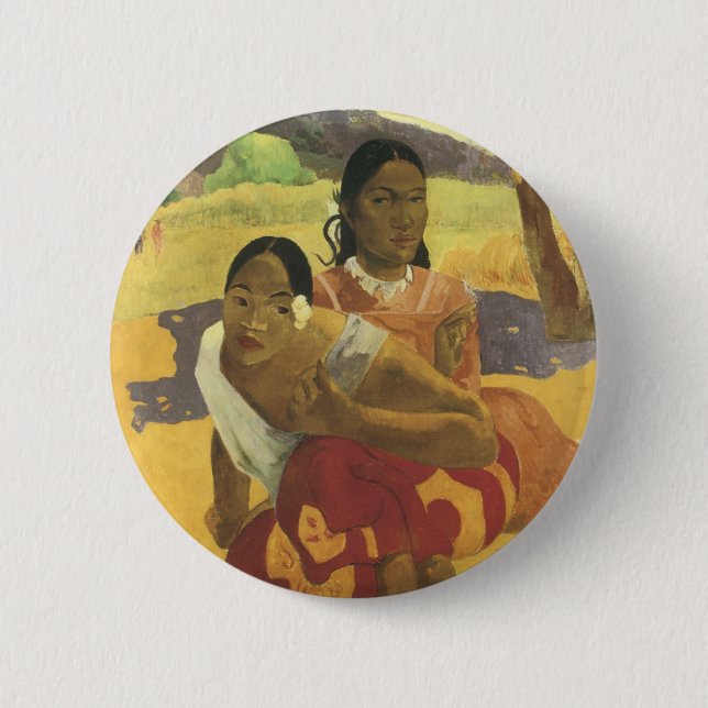 Badge Rond 5 Cm Quand te maries-tu ? de Paul Gauguin, Art ancien (Devant)