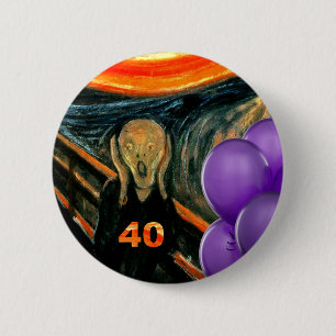 Badge Rond 5 Cm Quarantième anniversaire drôle