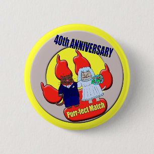 Badge Rond 5 Cm quarantième Bouton d'anniversaire de mariage