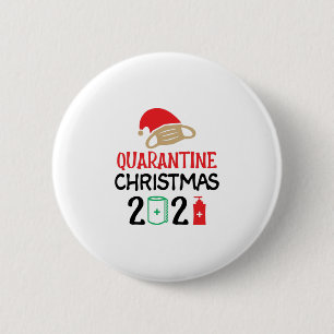 Badge Rond 5 Cm Quarantine Noël 2021-noël-drôle