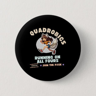 Badge Rond 5 Cm Quardrobics Therian Gear For Ado Tween Girl Fox W