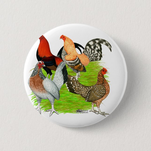 Badge Rond 5 Cm Quartet à l'anglais (Devant)