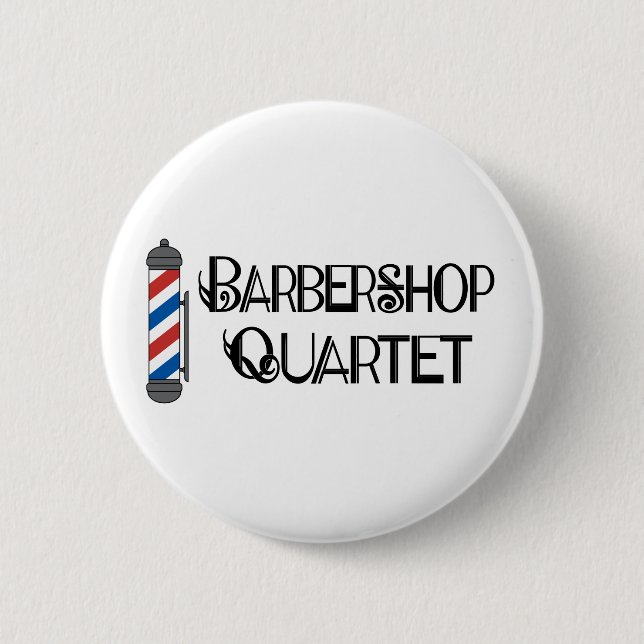 Badge Rond 5 Cm Quartet de raseur-coiffeur de Polonais de coiffeur (Devant)