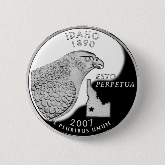 Badge Rond 5 Cm Quartier d'État de Faux Idaho (Devant)