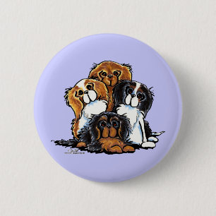 Badge Rond 5 Cm Quatre Cavalier King Charles Spaniels
