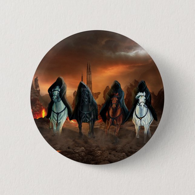 Badge Rond 5 Cm Quatre Chevaliers De L'Apocalypse (Devant)