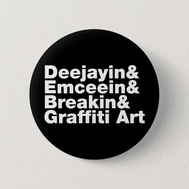 Badge Rond 5 Cm Quatre éléments de hip hop (Devant)