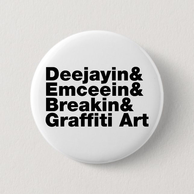 Badge Rond 5 Cm Quatre éléments du hip hop (Devant)