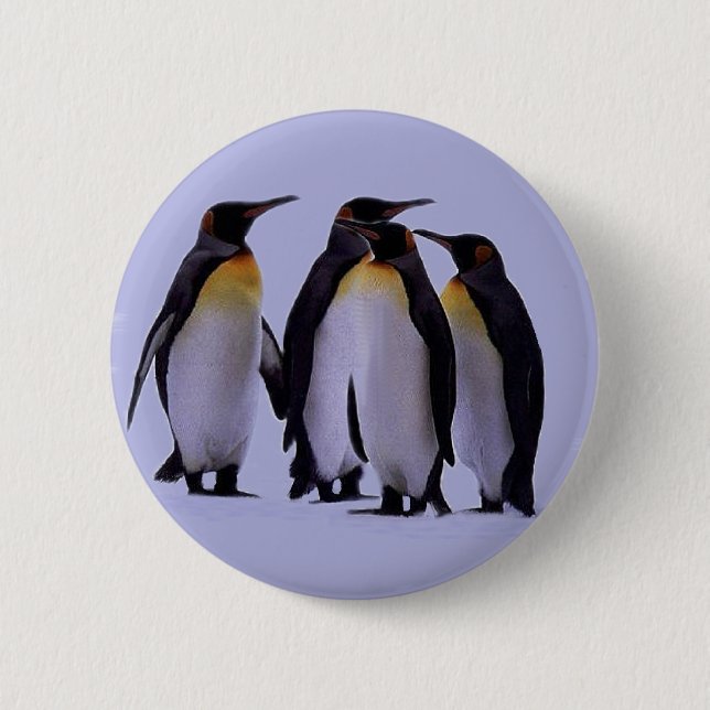 Badge Rond 5 Cm Quatre pingouins (Devant)