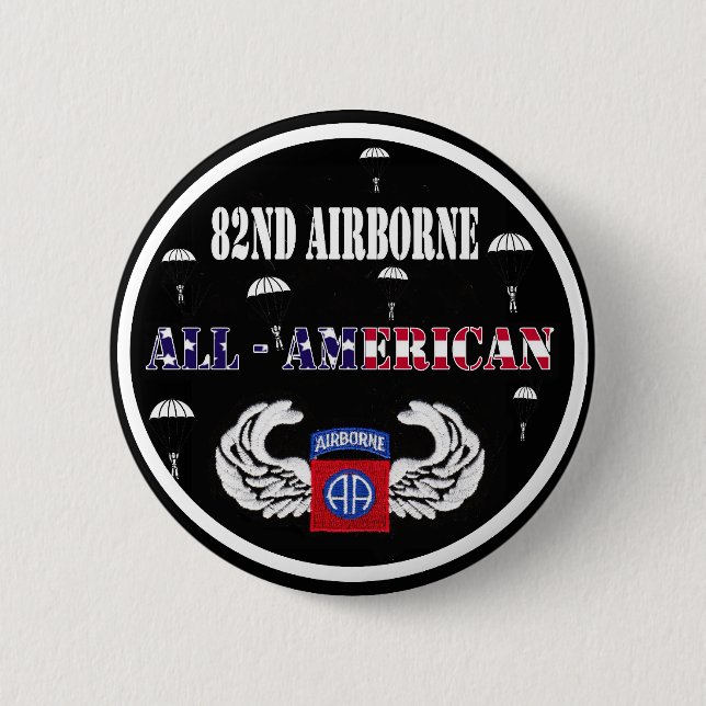 Badge Rond 5 Cm quatre-vingt-deuxième Pin aéroporté (Devant)