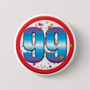 Badge Rond 5 Cm quatre-vingt-dix-neuvième Anniversaire v2