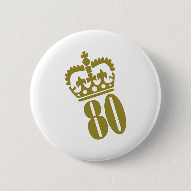 Badge Rond 5 Cm quatre-vingtième anniversaire - nombre - (Devant)