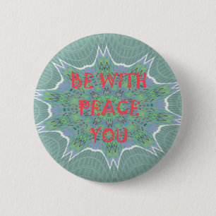 Badge Rond 5 Cm Que la paix soit avec vous Texte d'art graphique i