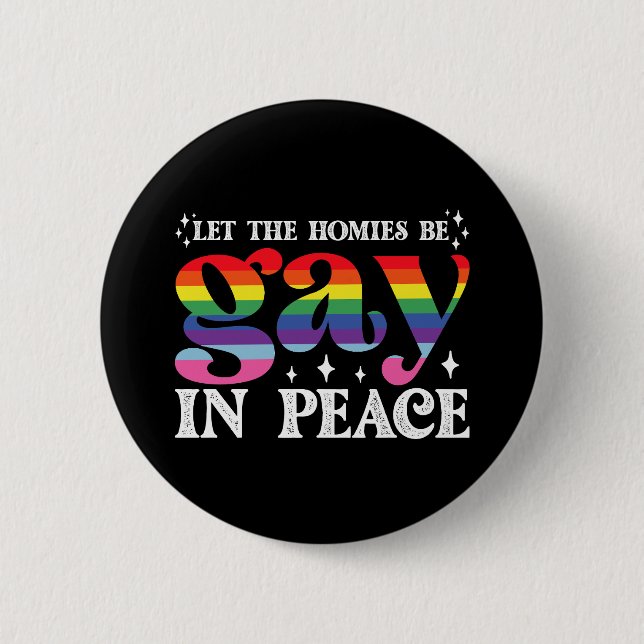 Badge Rond 5 Cm Que Les Hommes Soient Gays En Paix Fierté LGBTQ (Devant)