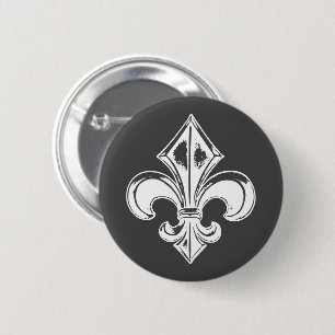 Badge Rond 5 Cm Québec gothique fleur de lys français VOS COULEURS