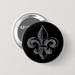 Badge Rond 5 Cm Québec patriote fleur de lys français médieval
