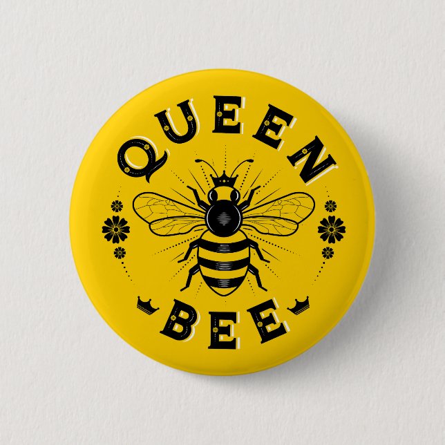 Badge Rond 5 Cm Queen Bee / Button Pin (Devant)