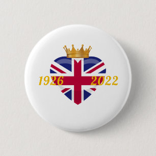 Badge Rond 5 Cm Queen Elizabeth II, 1926-2022 Button