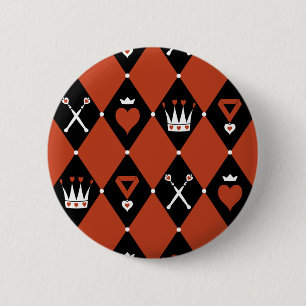 Badge Rond 5 Cm Queen of Hearts Royal Motifs