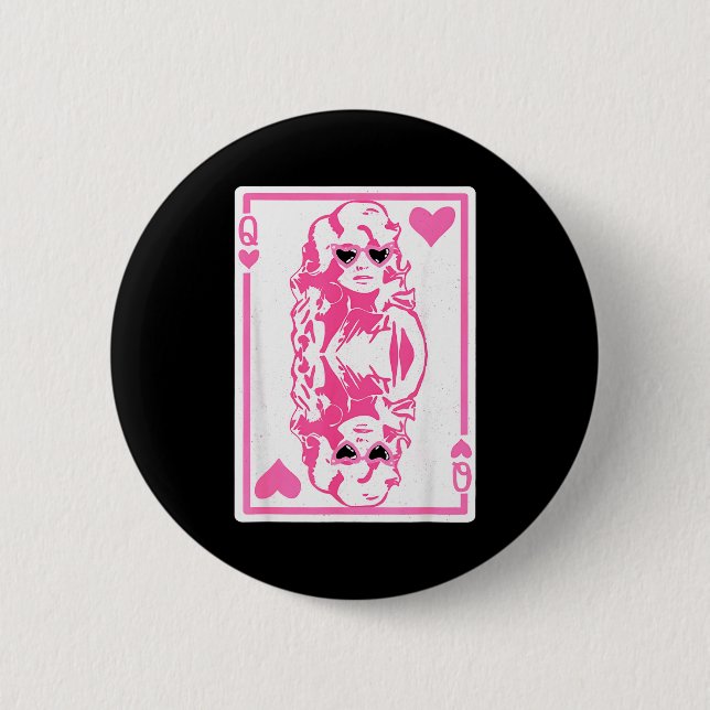 Badge Rond 5 Cm Queen Of Hearts Valentines Day  (Devant)