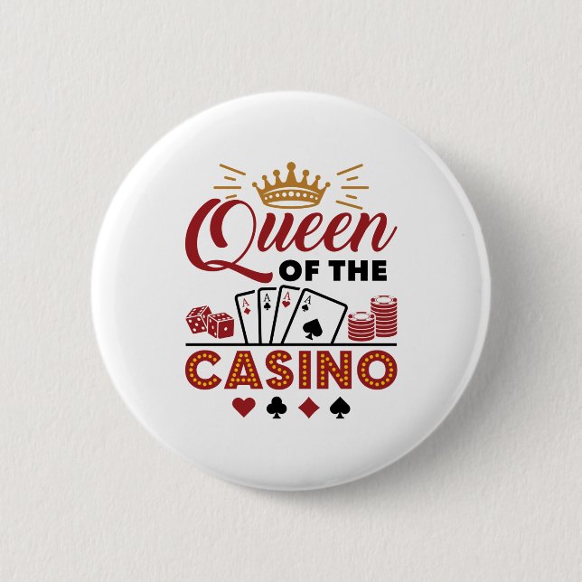 Badge Rond 5 Cm Queen of the Casino Vegas Femmes de jeu (Devant)