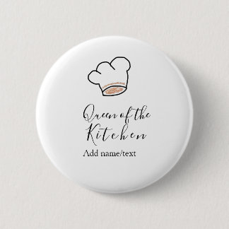 Badge Rond 5 Cm Queen of the kitchen chef cooking add name crown 
