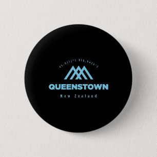 Badge Rond 5 Cm Queenstown Mountain Vacation Ski Nouvelle-Zélande