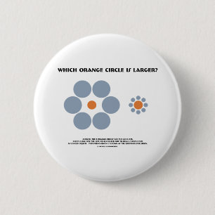 Badge Rond 5 Cm Quel cercle orange est plus grand ? (Illusion
