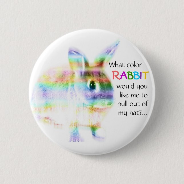 Badge Rond 5 Cm Quel lapin de couleur… ? (Devant)